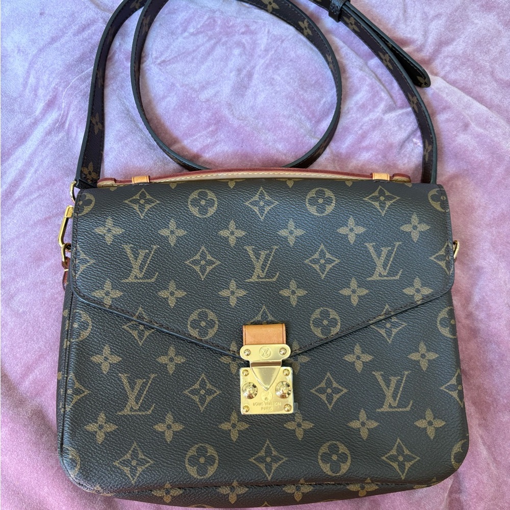 Luxury Designer Brown Monogram Shoulder Bag